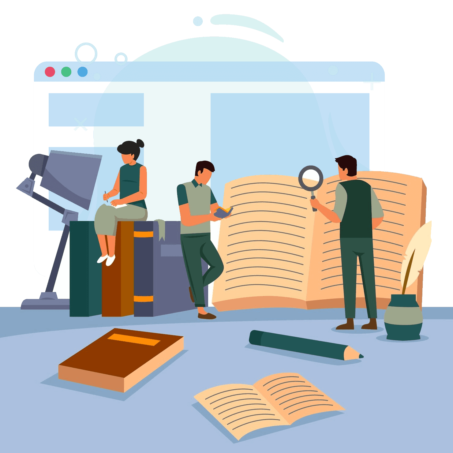 Book and tablet mockup